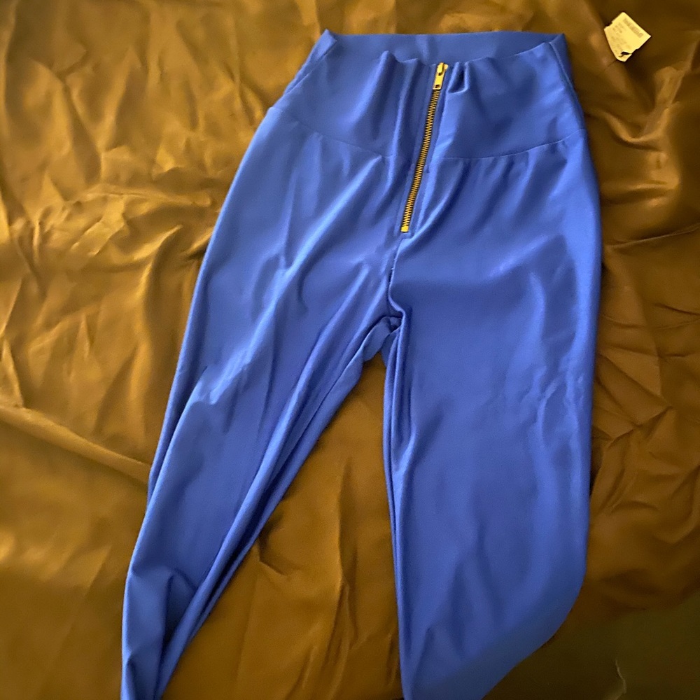 High waist zip front leggings